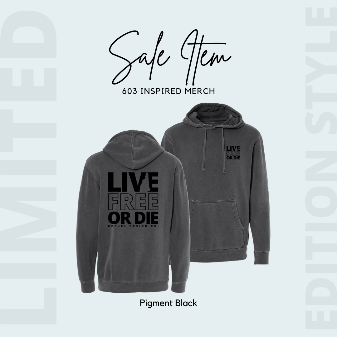 SALE Live Free or Die Hoodie (Vintage Lightweight)