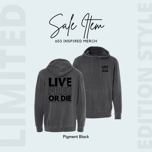 SALE Live Free or Die Hoodie (Vintage Lightweight)